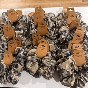 Handmade Black and Cream Scrunchies